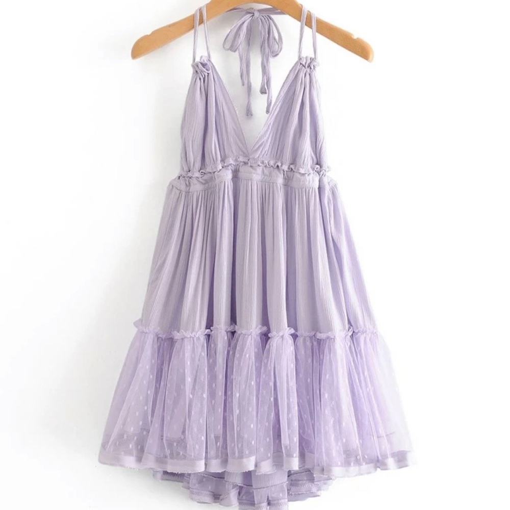 PURPLE HALTER DRESS!